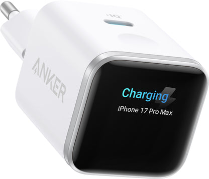 Omrežni polnilec Anker Nano Display, 45W, 3A, 1 x USB-C, Bel A121DG21