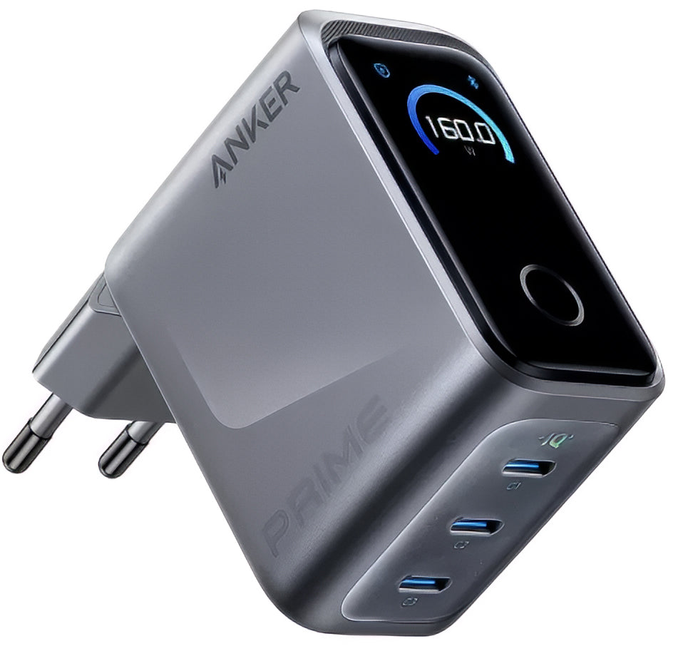 Polnilnik Anker Prime, 160W, 5.36A, 3 x USB-C, Siv A2687341
