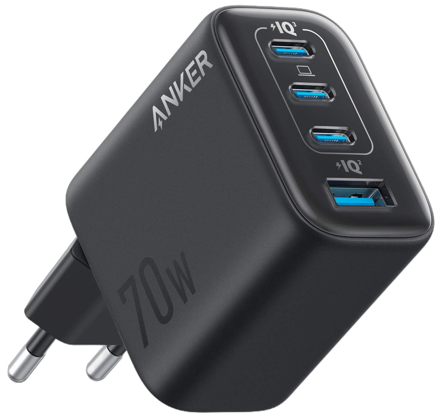 Omrežni polnilec Anker Zolo, 70W, 1 x USB-A - 3 x USB-C, Črn A121CG11