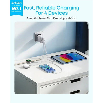 Anker Zolo Wall Charger, 50W, 3A, 2 x USB-A - 2 x USB-C, White A121EG21