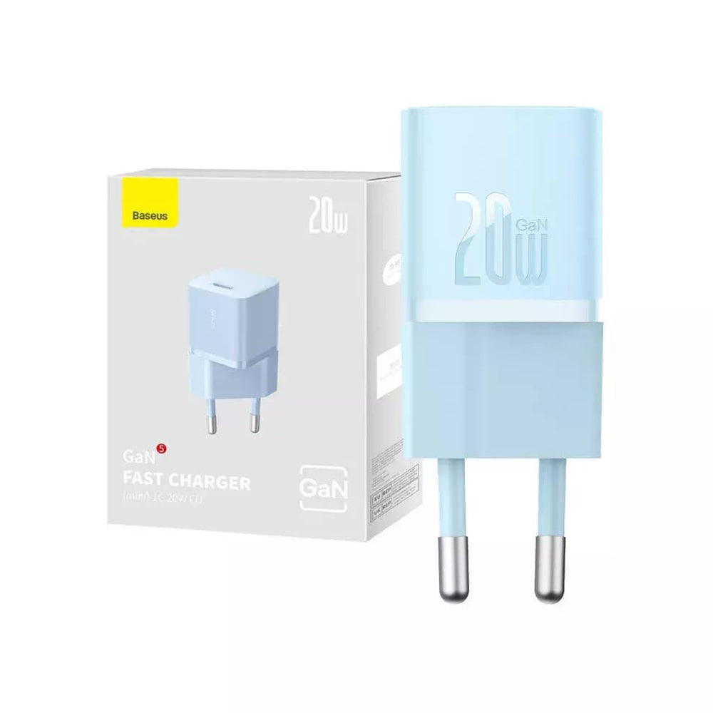 Polnilnik Baseus GaN Mini 1C, 20W, 3A, 1 x USB-C, Modra CCGN050103
