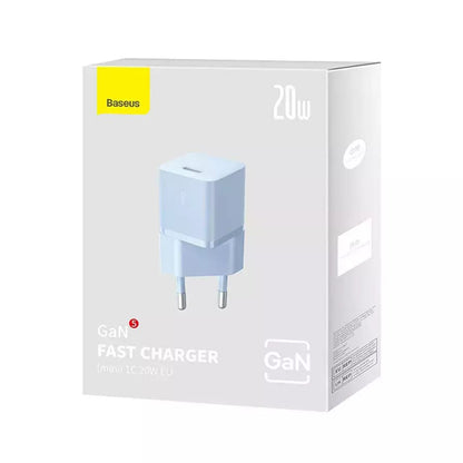 Polnilnik Baseus GaN Mini 1C, 20W, 3A, 1 x USB-C, Modra CCGN050103