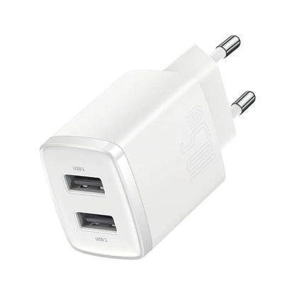 Polnilnik Baseus Compact, 10.5W, 2.1A, 2 x USB-A, Bel CCXJ010202
