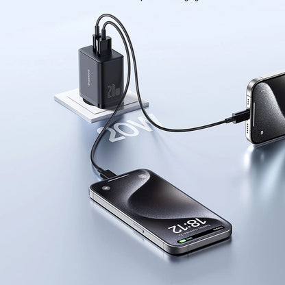 Polnilnik Baseus Cube, 20W, 3A, 1 x USB-A - 1 x USB-C, Črn P10111403113-00