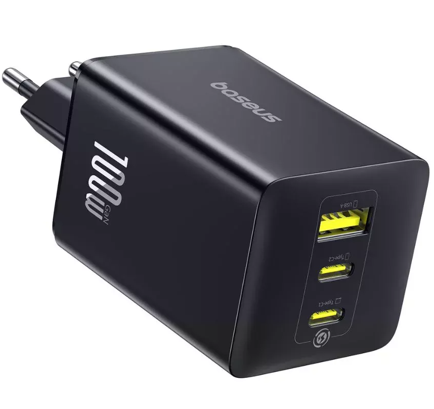 Polnilnik Baseus EnerFill FE11, 100W, 5A, 1 x USB-A - 2 x USB-C, Siv P10182102123