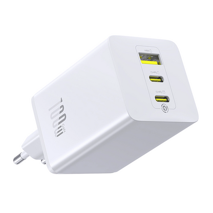 Polnilnik Baseus EnerFill FE11, 100W, 5A, 1 x USB-A - 2 x USB-C, Bel P10182102213-00