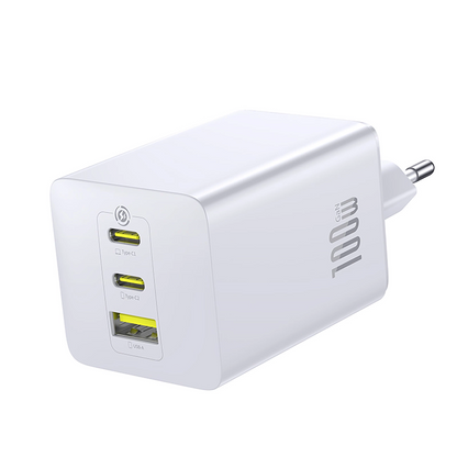 Polnilnik Baseus EnerFill FE11, 100W, 5A, 1 x USB-A - 2 x USB-C, Bel P10182102213-00