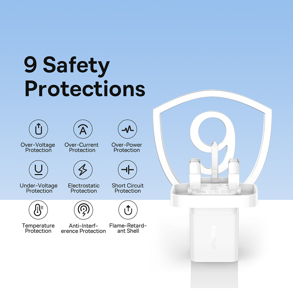 Polnilnik Baseus GaN5 UK, 30W, 3A, 1 x USB-C, Bel P10110906213-00