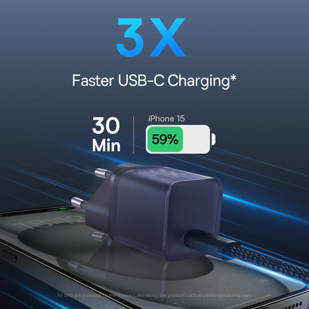 Polnilnik Baseus GaN5S, 30W, 3A, 1 x USB-C, Vijolična P10162504523-00