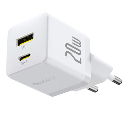 Polnilnik Baseus Palm, 20W, 3A, 1 x USB-A - 1 x USB-C, Bel CCZC20UE