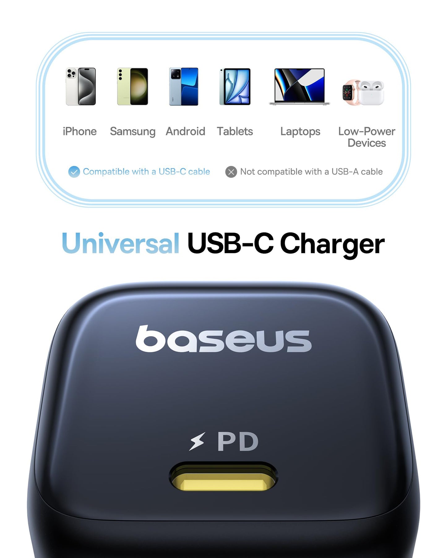 Omrežni polnilec Baseus PicoGo, 45W, 3A, 1 x USB-C, črn P10176800123-00