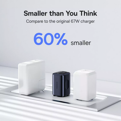 Polnilnik Baseus PicoGo AE11, 67W, 1 x USB-A - 2 x USB-C, črn E0121200