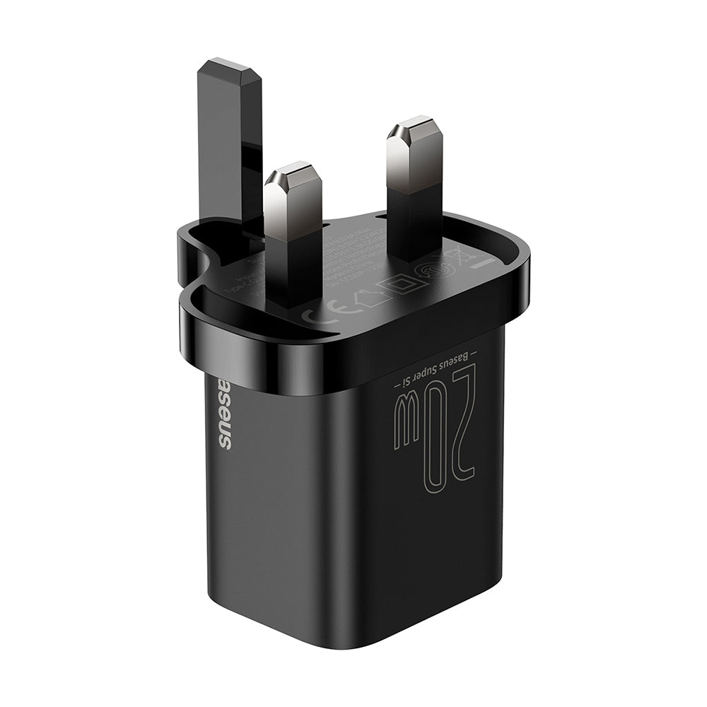 Polnilnik Baseus Super Si UK, 20W, 3A, 1 x USB-C, črn CCSUP-K01