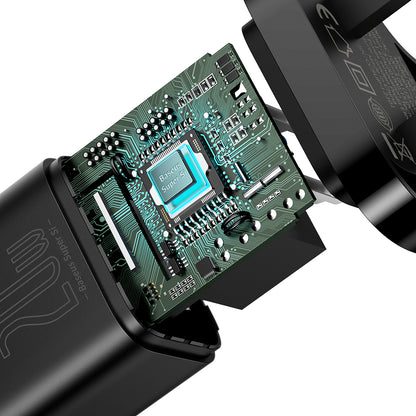 Polnilnik Baseus Super Si UK, 20W, 3A, 1 x USB-C, črn CCSUP-K01