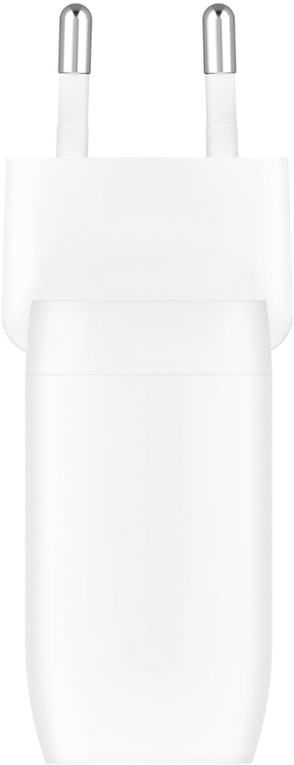 Belkin BoostCharge Pro Dual Wall Charger, 60W, 3A, 2 x USB-C, White WCB010vfWH