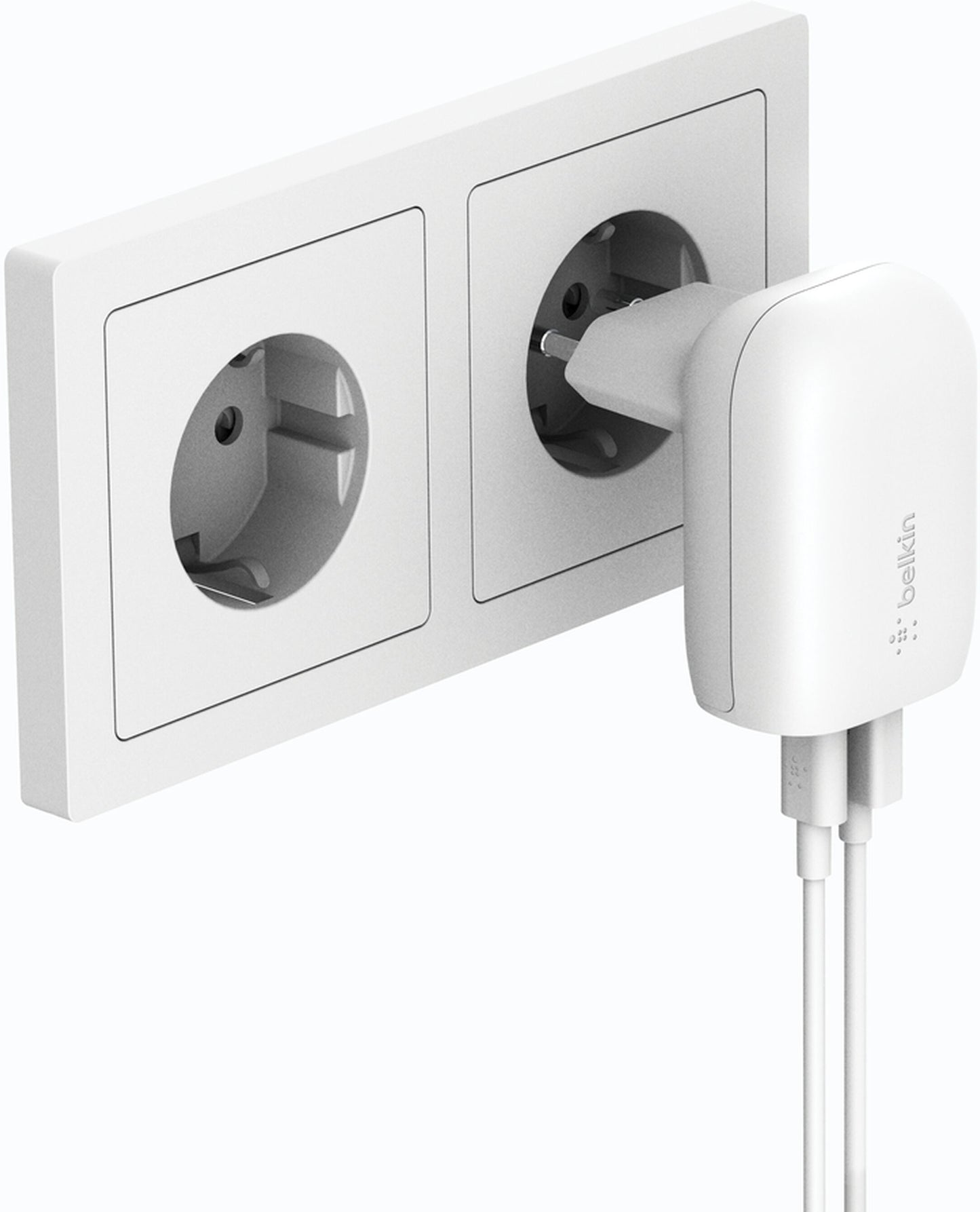 Omrežni polnilec Belkin BoostCharge Dual, 37W, 3A, 1 x USB-A - x USB-C, bel WCB007vfWH