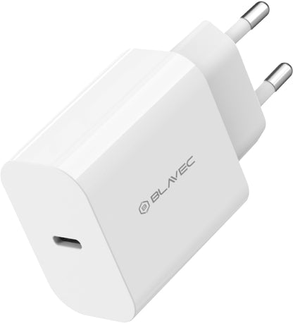 Omrežni polnilnik Blavec BC-14, 30 W, 3 A, 1 × USB-C, bel