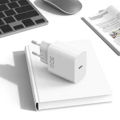 Omrežni polnilnik Blavec BC-14, 30 W, 3 A, 1 × USB-C, bel