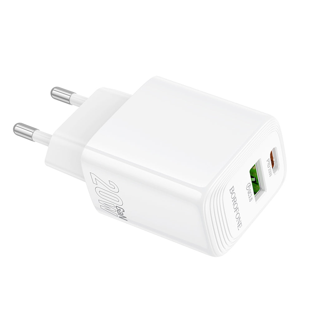 Polnilnik Borofone BN27 Fuente, 20W, 3A, 1 x USB-A - 1 x USB-C, Bel