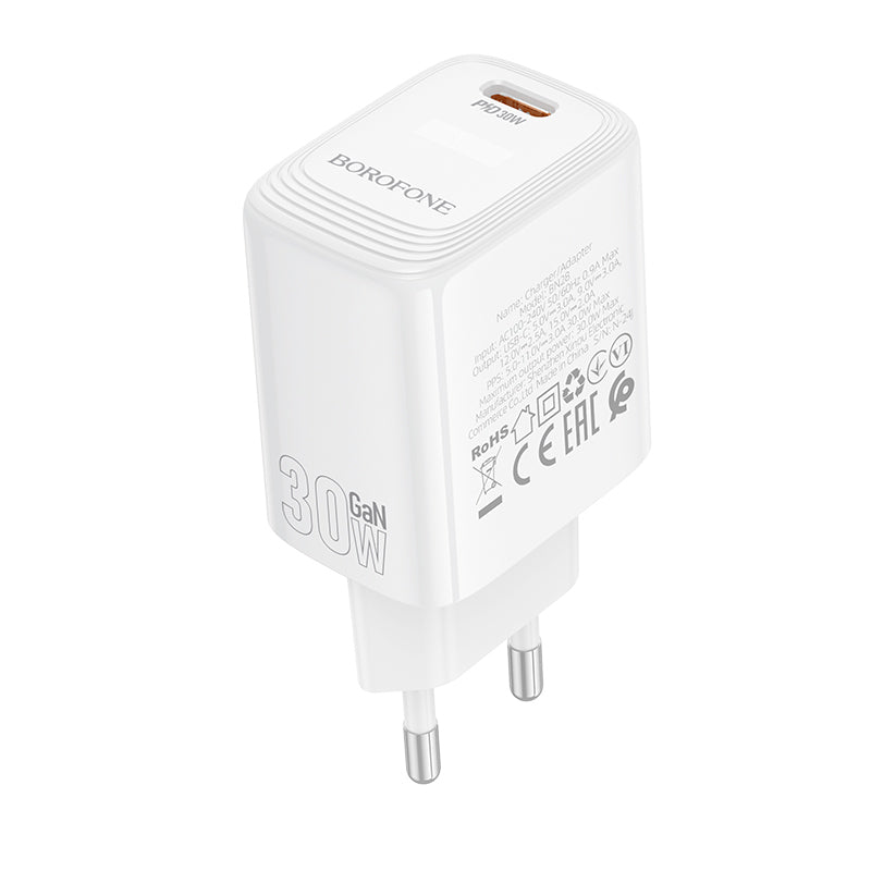 Polnilnik Borofone BN28 Fuente, 30W, 3A, 1 x USB-C, Bel