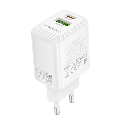 Polnilnik Borofone BN29 Fuente, 30W, 3A, 1 x USB-A - 1 x USB-C, Bel