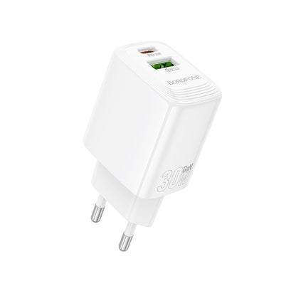 Polnilnik Borofone BN29 Fuente, 30W, 3A, 1 x USB-A - 1 x USB-C, Bel