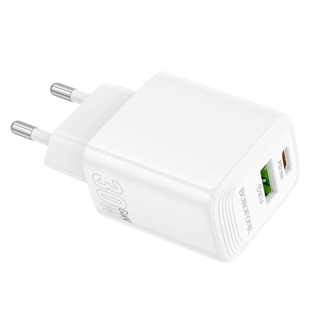 Polnilnik Borofone BN29 Fuente, 30W, 3A, 1 x USB-A - 1 x USB-C, Bel