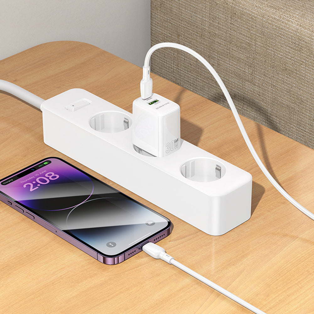 Polnilnik Borofone BN29 Fuente, 30W, 3A, 1 x USB-A - 1 x USB-C, Bel