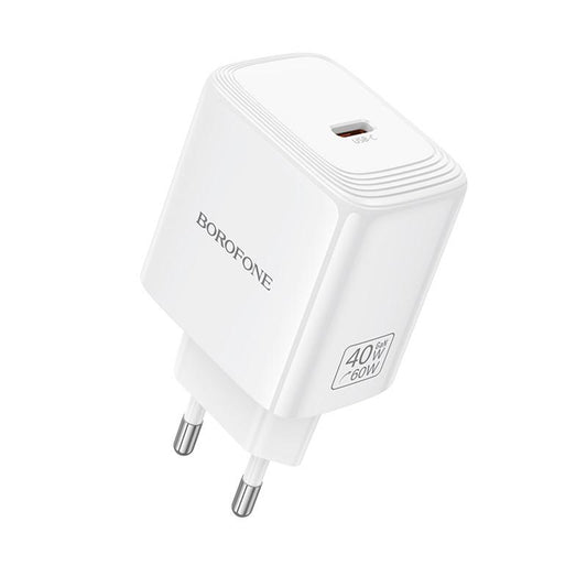 Omrežni polnilec Borofone BN33 Fuente, 40W, 1 x USB-C, bel