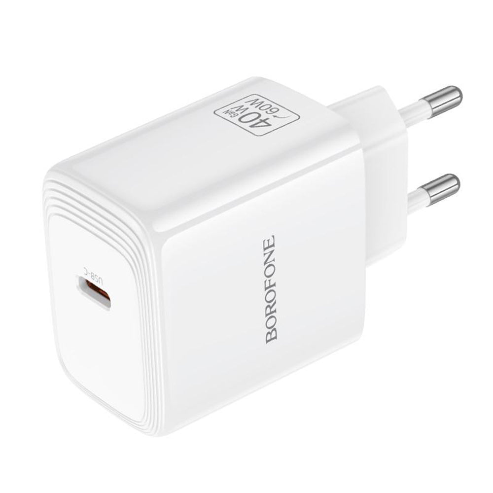 Borofone BN33 Fuente Network Charger, 40W, 1 x USB-C, White