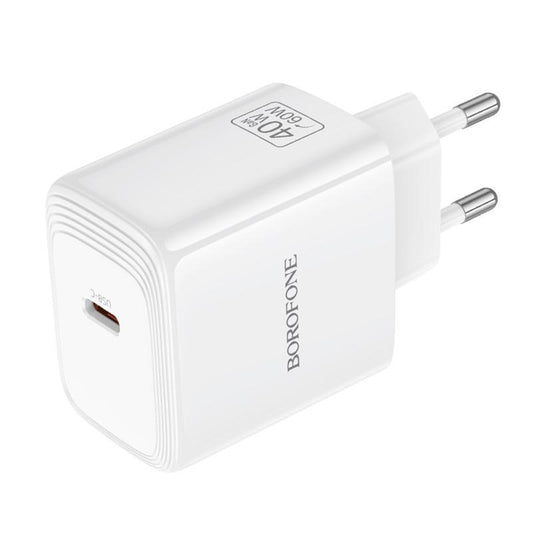 Omrežni polnilec Borofone BN33 Fuente, 40W, 1 x USB-C, bel