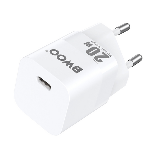 Omrežni polnilec BWOO CDA155, 20W, 3A, 1 x USB-C, bel