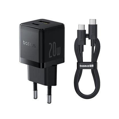 Polnilnik Baseus Palm z USB-C kablom, 20W, 3A, 1 x USB-A - 1 x USB-C, črn P10111608113-01