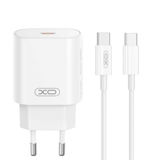 Polnilnik omrežja s kablom USB-C XO Design CE25, 25W, 3A, 1 x USB-C, Bel