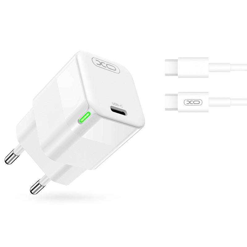 Polnilnik omrežja s kablom USB-C XO Design CE06, 30W, 3A, 1 x USB-C, Bel