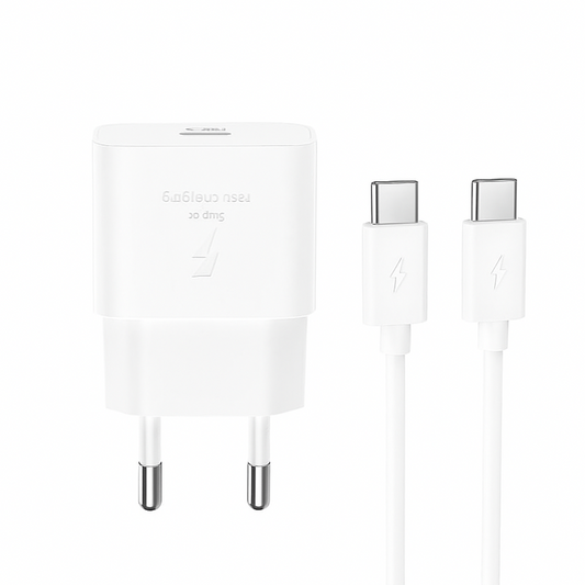 Polnilnik omrežja s kablom USB-C XO Design L167, 25W, 3A, 1 x USB-C, Bel