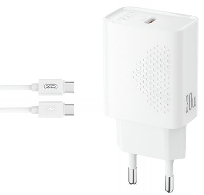 Polnilnik omrežja s kablom USB-C XO Design L162, 30W, 3A, 1 x USB-C, Bel