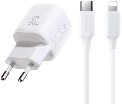 Polnilnik Joyroom JR-TG7 z Lightning kablom, 33W, 3A, 1 x USB-A - 1 x USB-C, bel