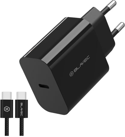 Omrežni polnilnik s kablom USB-C Blavec BC-14, 30 W, 3 A, 1 × USB-C, črn