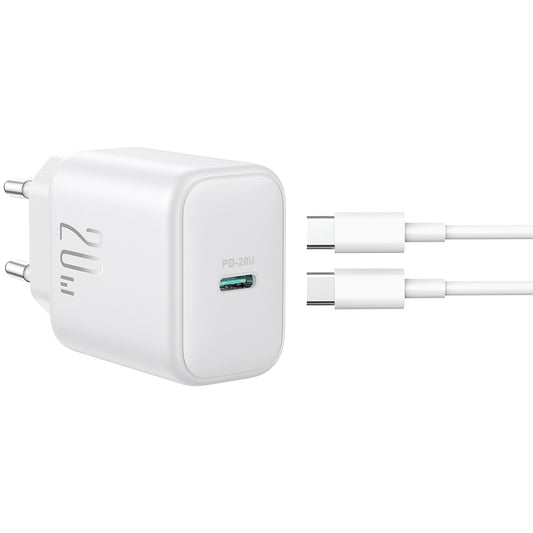 Polnilnik omrežja s kablom USB-C Joyroom JR-TCF20, 20W, 3A, 1 x USB-C, Bel
