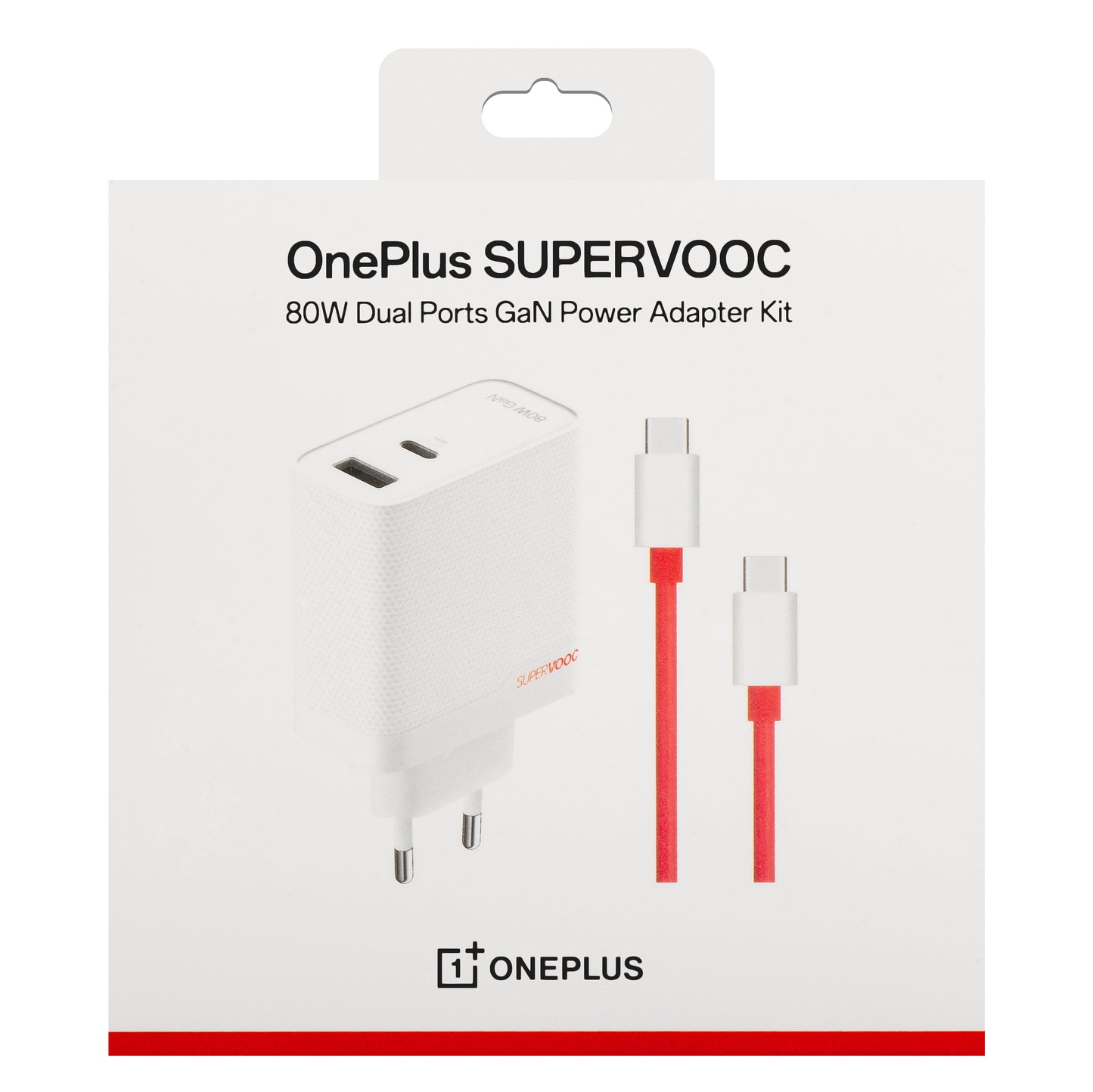 Omrežni polnilnik OnePlus s kablom USB-C OnePlus, 80 W, 7,3 A, 1 x USB-A - 1 x USB-C, bel 5461100597