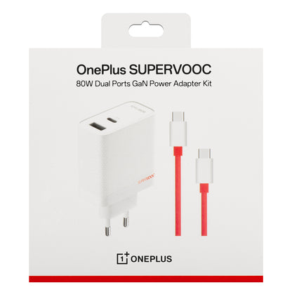 Omrežni polnilnik OnePlus s kablom USB-C OnePlus, 80 W, 7,3 A, 1 x USB-A - 1 x USB-C, bel 5461100597