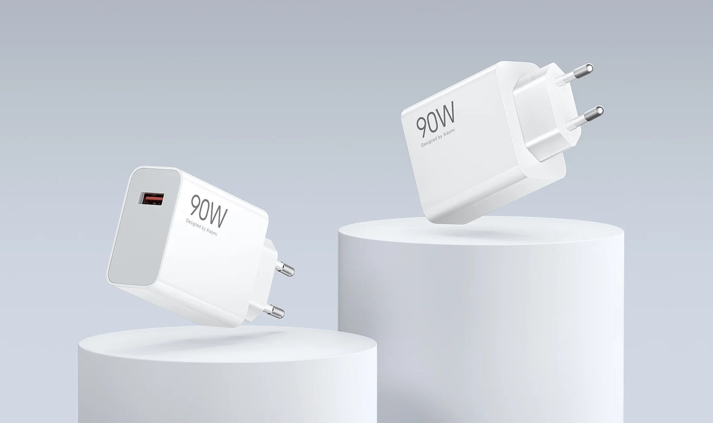 Polnilnik Xiaomi USB-C z omrežnim kablom, 90W, 6.1A, 1 x USB-A, Bel