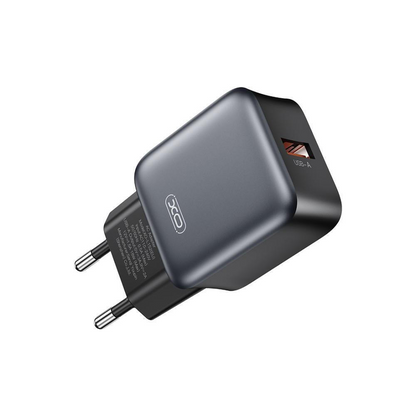 Polnilnik omrežja s kablom USB-C XO Design L152, 18W, 3A, 1 x USB-A, črn