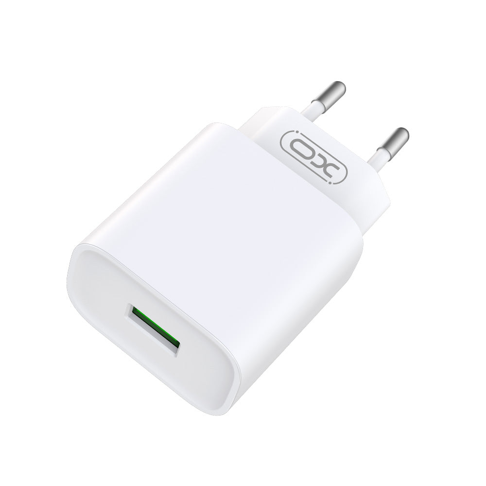 Polnilnik omrežja s kablom Lightning XO Design CE02D, 18W, 3A, 1 x USB-A, Bel