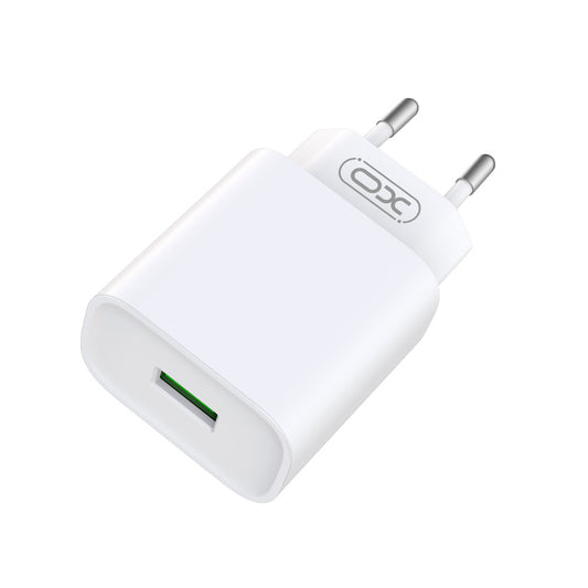 Polnilnik omrežja s kablom Lightning XO Design CE02D, 18W, 3A, 1 x USB-A, Bel