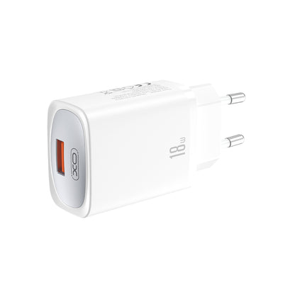 Polnilnik omrežja s kablom USB-C XO Design CE19, 18W, 3A, 1 x USB-A, Bel