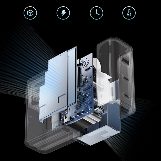 Polnilnik omrežja s kablom USB-C Cuktech, 100W, 5A, 1 x USB-A - 2 x USB-C, Siv CUKAD1003EUG