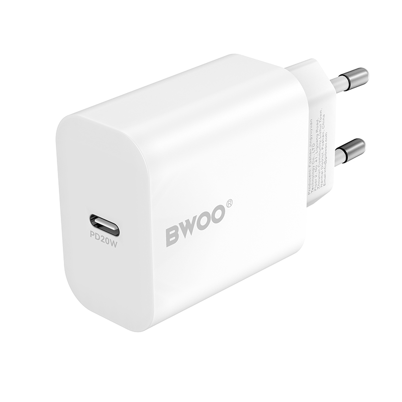 Polnilnik omrežja s kablom Lightning BWOO CDA233, 20W, 3A, 1 x USB-C, Bel