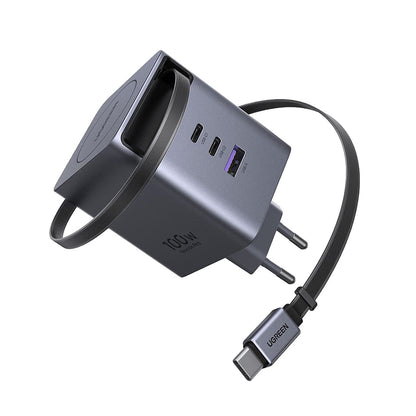 Omrežni polnilec z USB-C kablom UGREEN X616 (65828), 100W, 5A, 1 x USB-A - 3 x USB-C, Siva